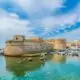 View of the harbour in Gallipoli, Salento.