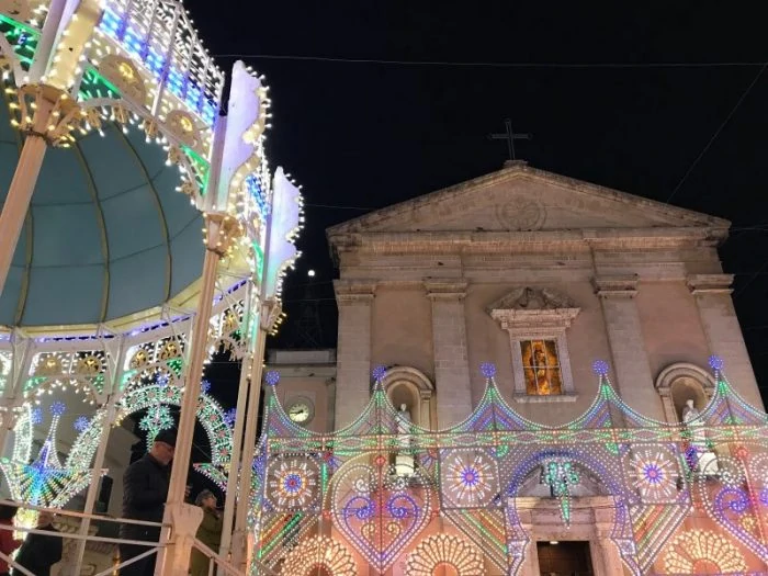 Illuminated church of San martino in Taviano Salento Puglia