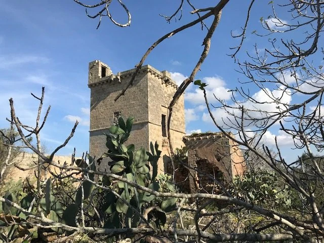 Rustic stone structures dot the landscape of the Salento Peninsula