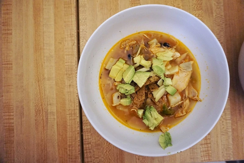 Chicken tortilla soup from a tiny NYC rental kitchen