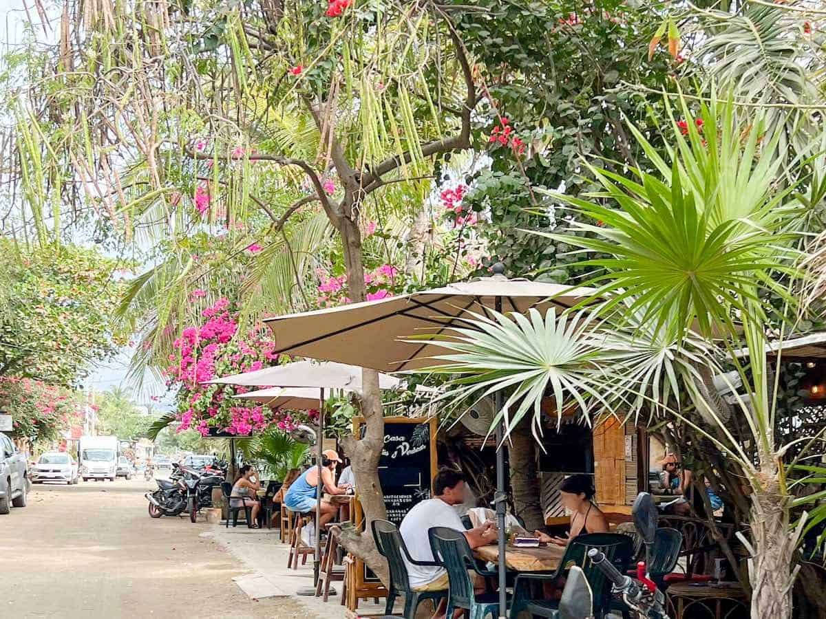 Exterior of Cafe Ole in La Punta, Puerto Escondido.