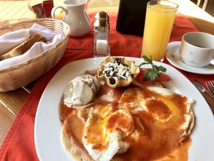 Huevos Rancheros Breakfast in Puerto Escondido Mexico 