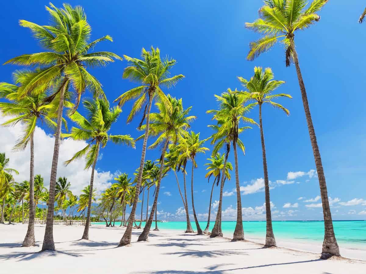 View of the beach at Cap Cana in Punta Cana, Dominican Republic. 