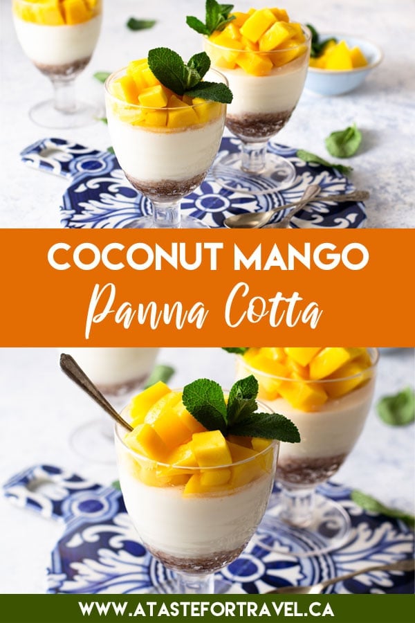 Mango Coconut Panna Cotta in parfait dish