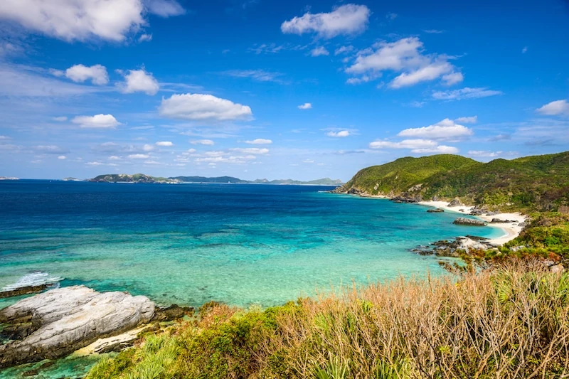 Island coastline in Okinawa Japan