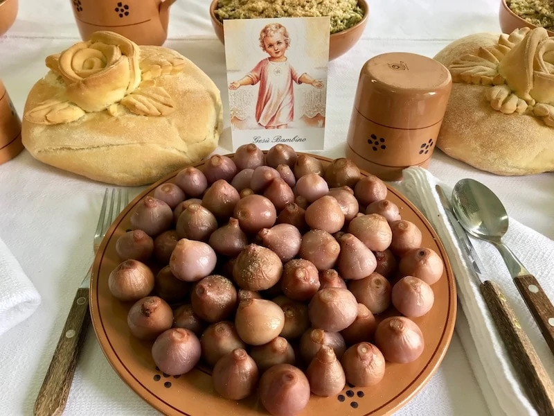 lampascioni or pickled wild onions of Puglia
