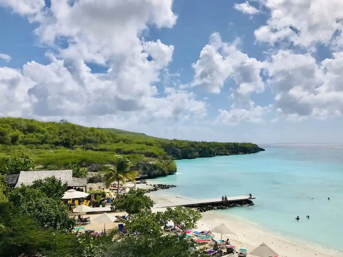 View of Porto Marie Beach in Curacao.