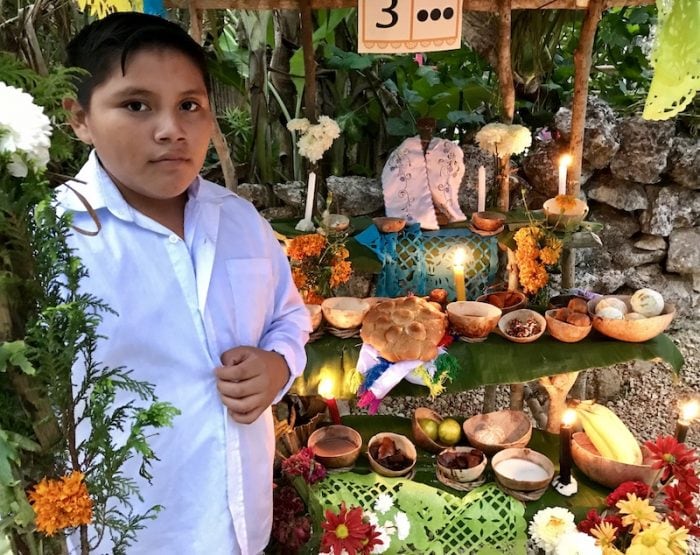 Altar for Hanal Pixan at Tres Reyes near Cancun