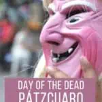 Mask of Dance of the Viejito on Day of the dead in Michoacan.