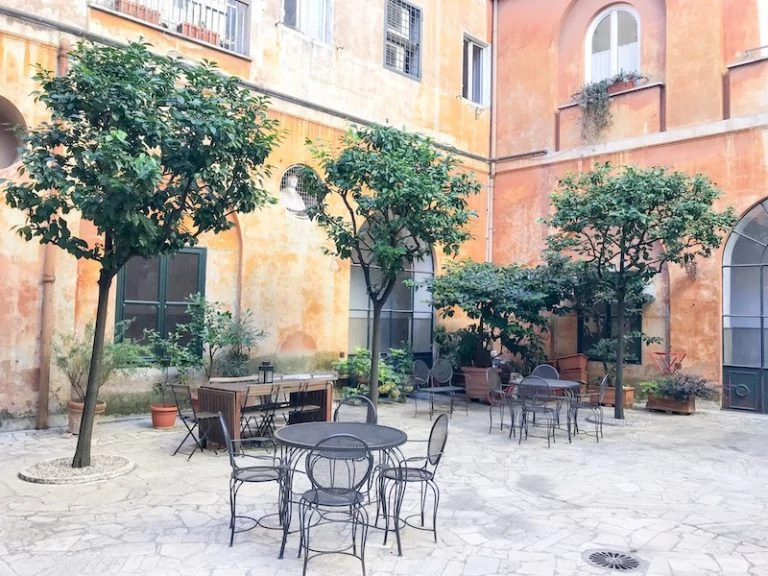 Courtyard at Casa di Santa Francesca Romana a Ponte Rotto Convent Stay in Rome