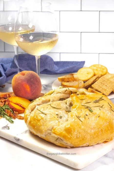 Rosemary Bacon Peach Brie en Croute Credit The Gay Globetrotter