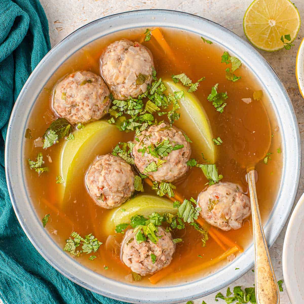 Sopa de Albondigas (Meatball Soup) - A Taste for Travel