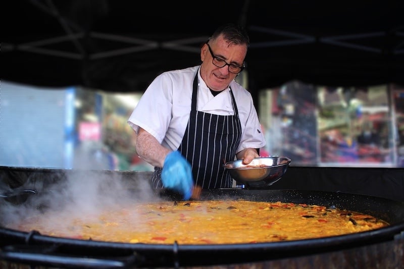 Cooking with an Authentic Paella Pan in Spain