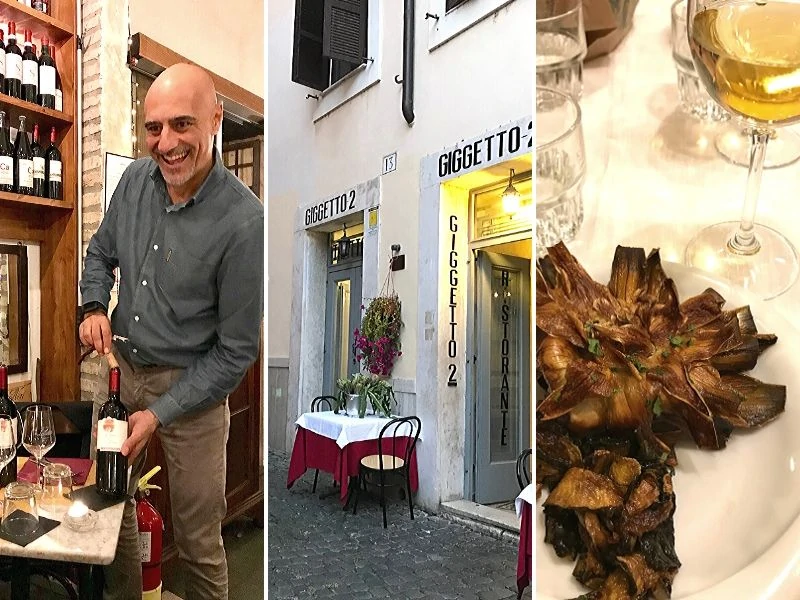 Master Sommelier, Marco Lori opening a bottle on a wine tour of Rome at night.