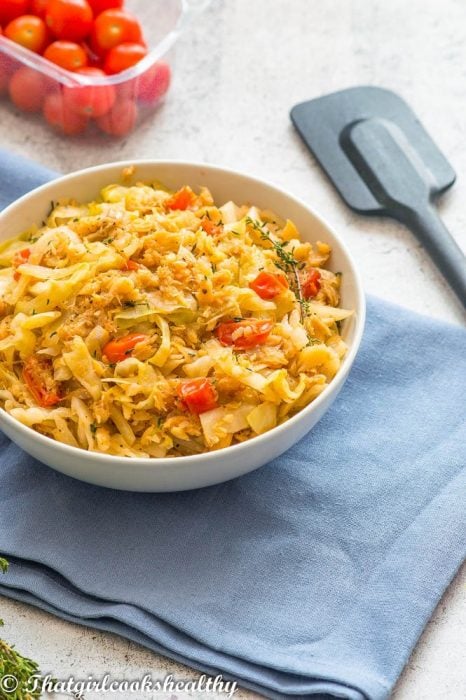 Jamaican cabbage and saltfish Credit That Girl Cooks Healthy