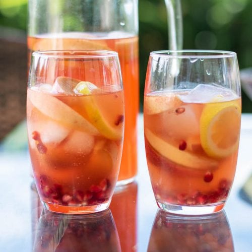 Bourbon Peach Punch with Pomegranate