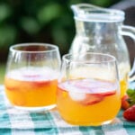 Sparkling Mango Lemonade on a Table