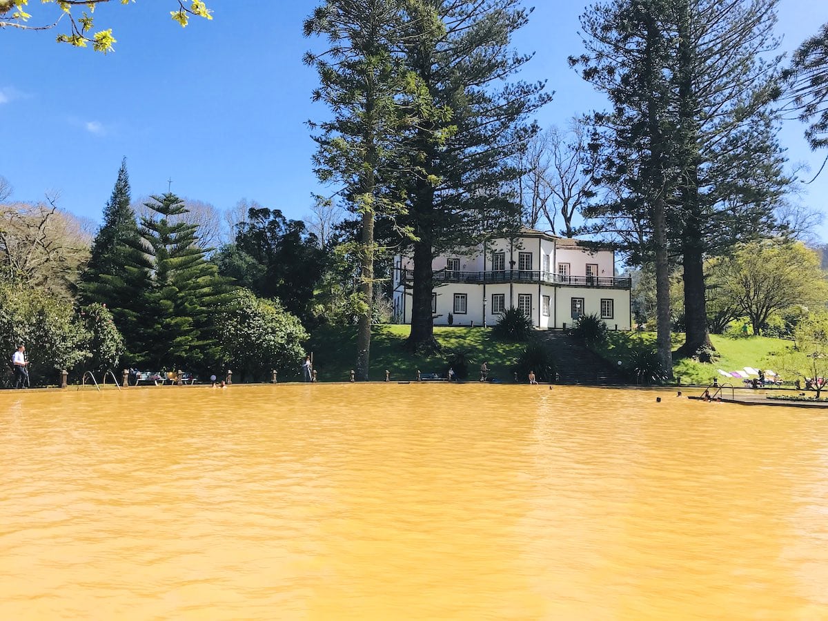 Mineral-rich Terra Nostra Botanical Gardens and outdoor hot springs pool