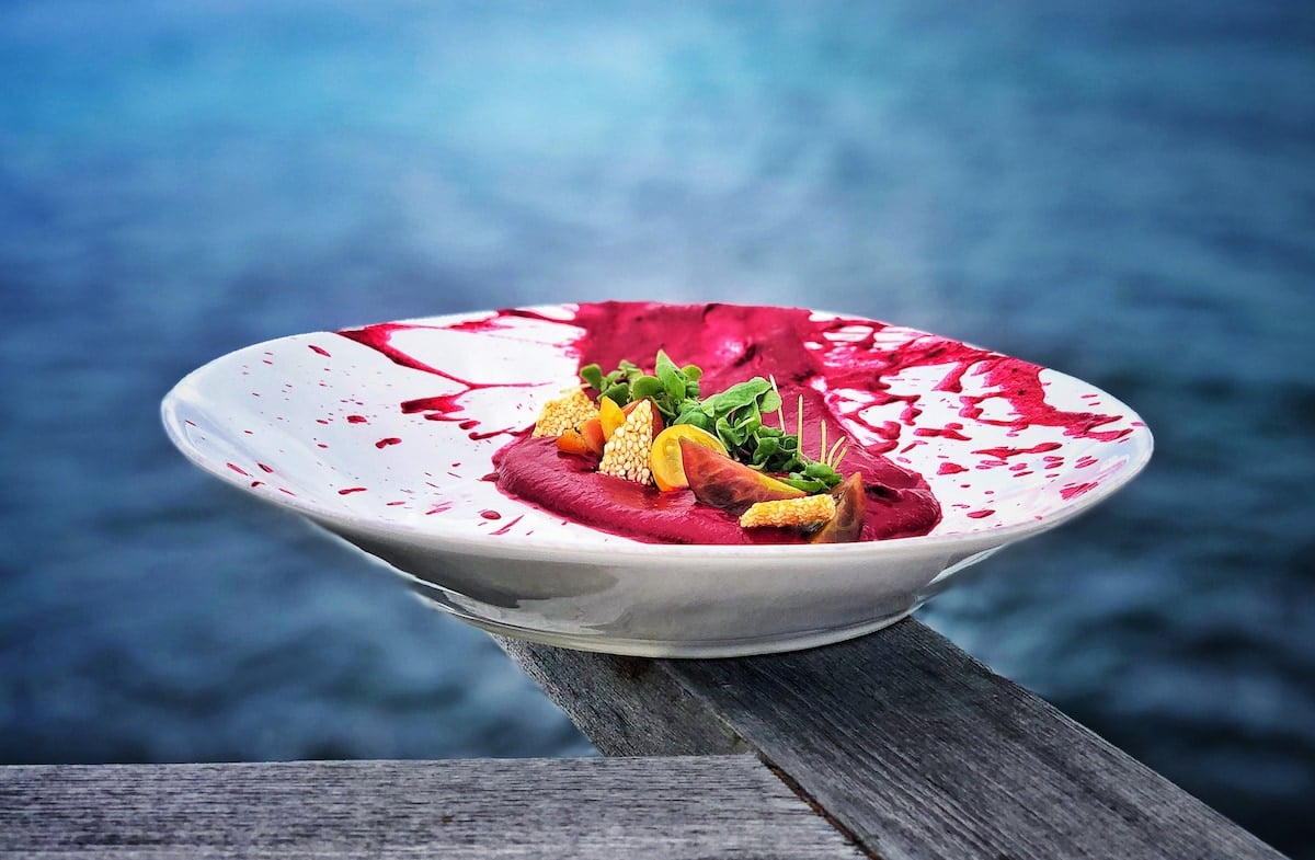 Creative cuisine on a white plate at WHITE Exclusive Suites & Villas. Credit Manuel Dias