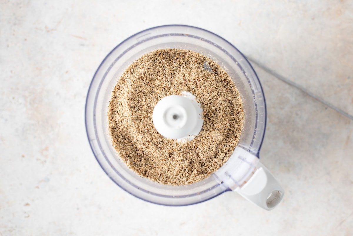 Food processor with ground seeds. 