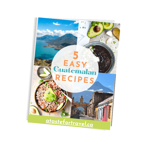 A book cover of easy Guatemalan recipes in English. 