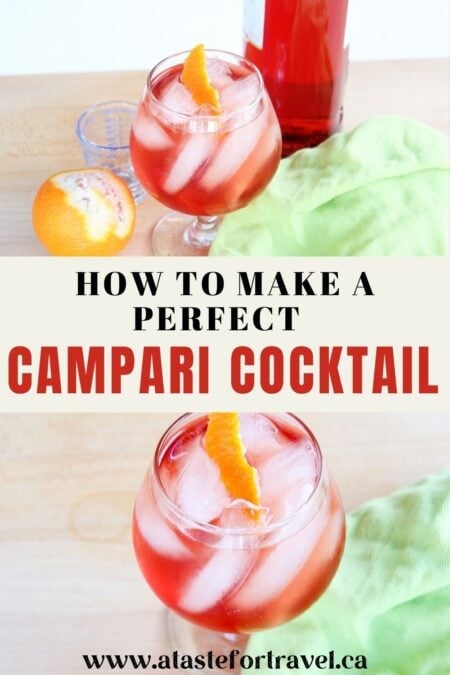 Collage of two campari cocktails with text How to make a campari cocktail.