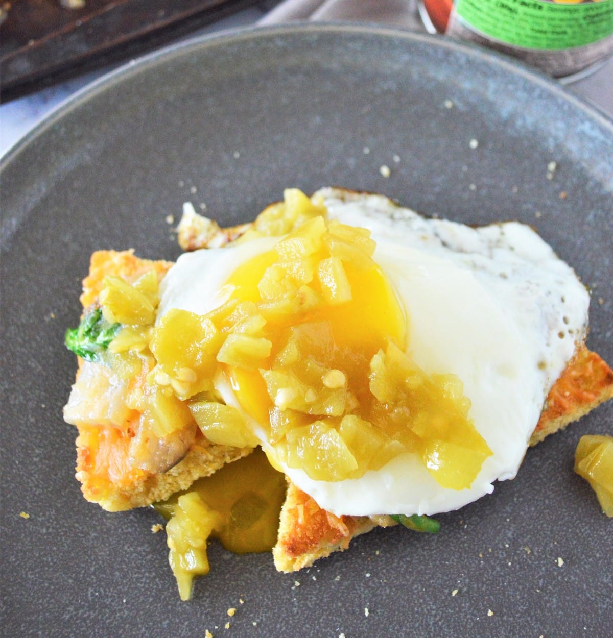 Easy Green Chile Eggs and Cornbread