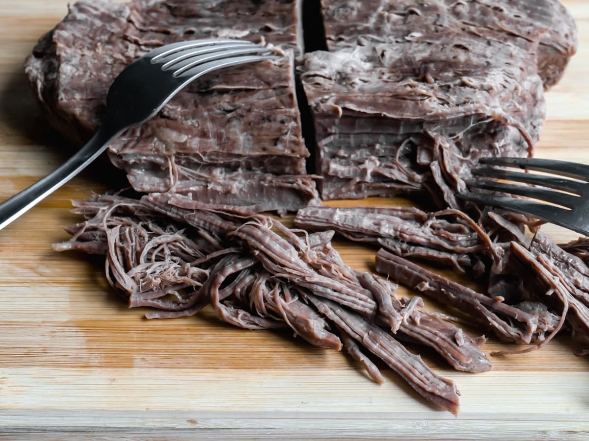 Shred the meat using two forks.