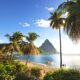 View of Soufriere seafront with palm trees in St. Lucia Credit Saint Lucia Tourism Authority