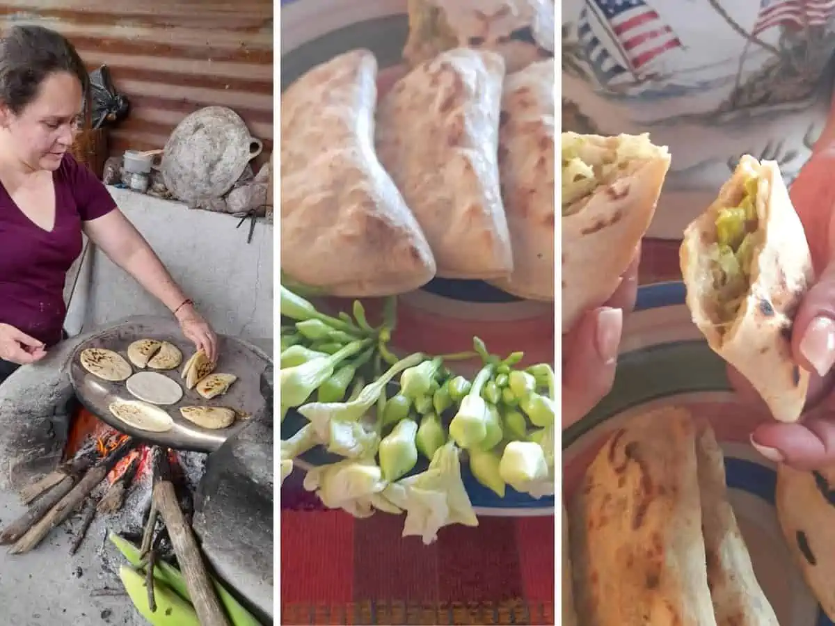 Making empanadas de loroco in Guatemala.