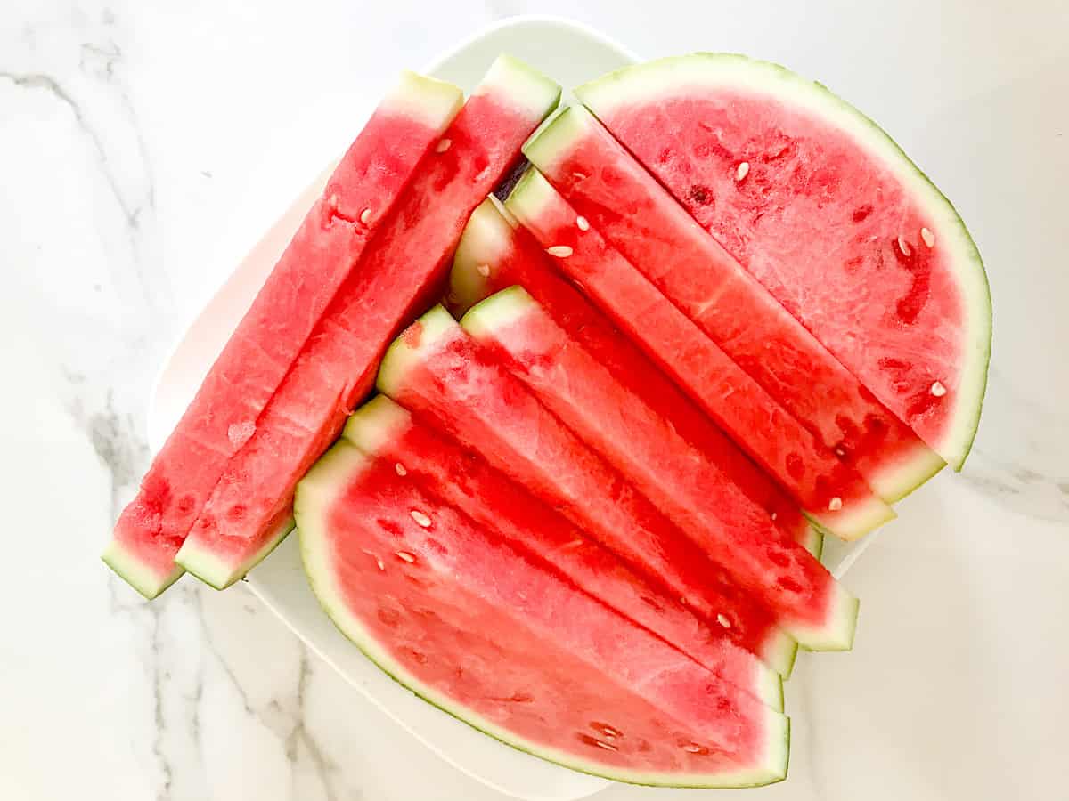 Slices of seedless watermelon.