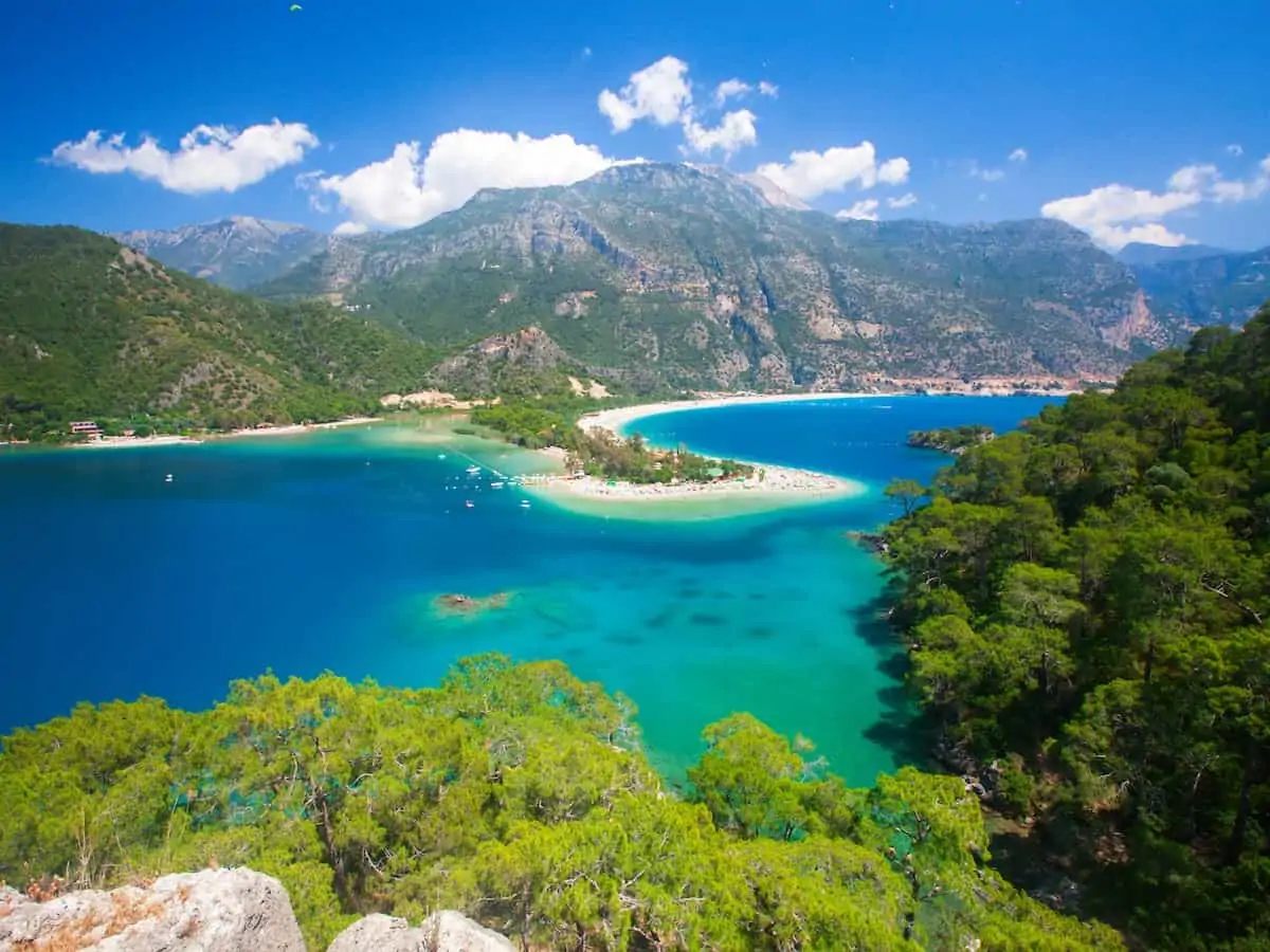 Scenic view of Blue lagoon in Oludeniz, Turkey