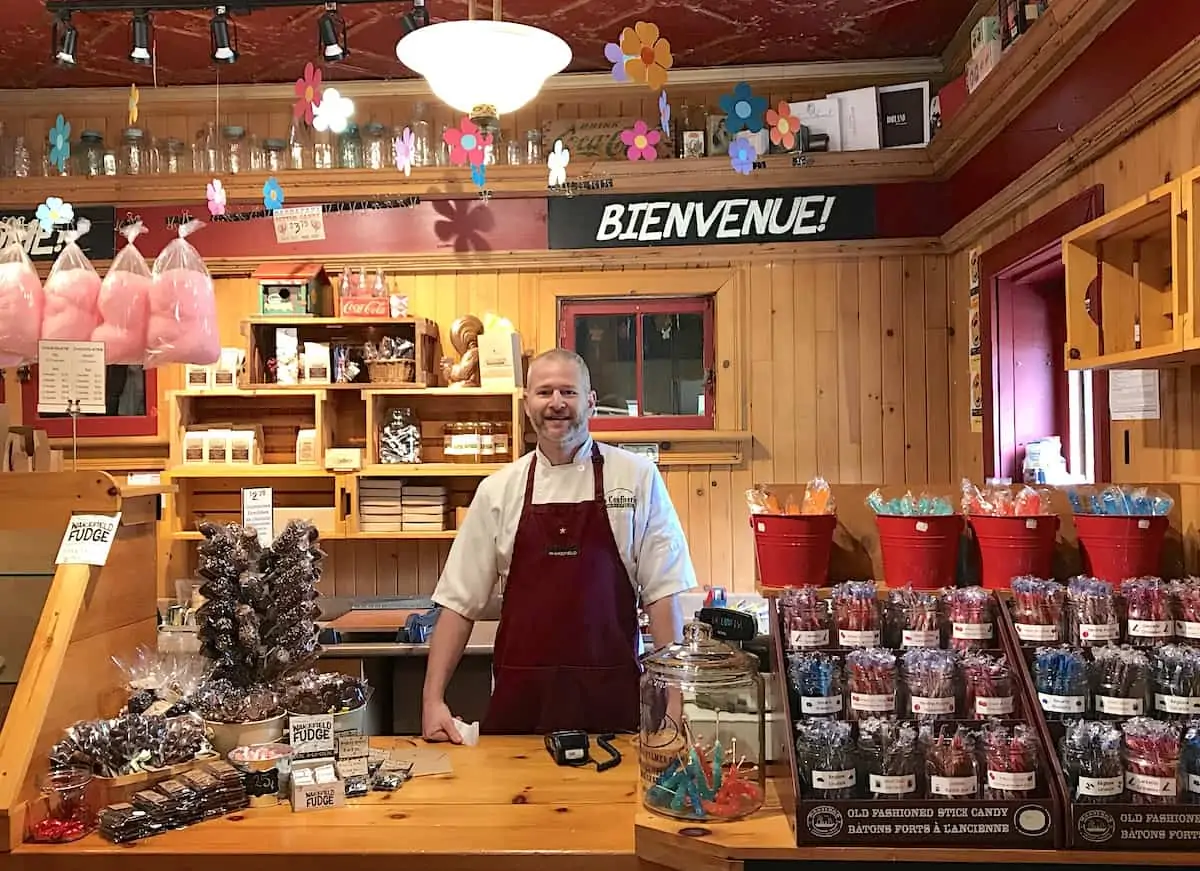 Man at a candy shop in Wakefield.