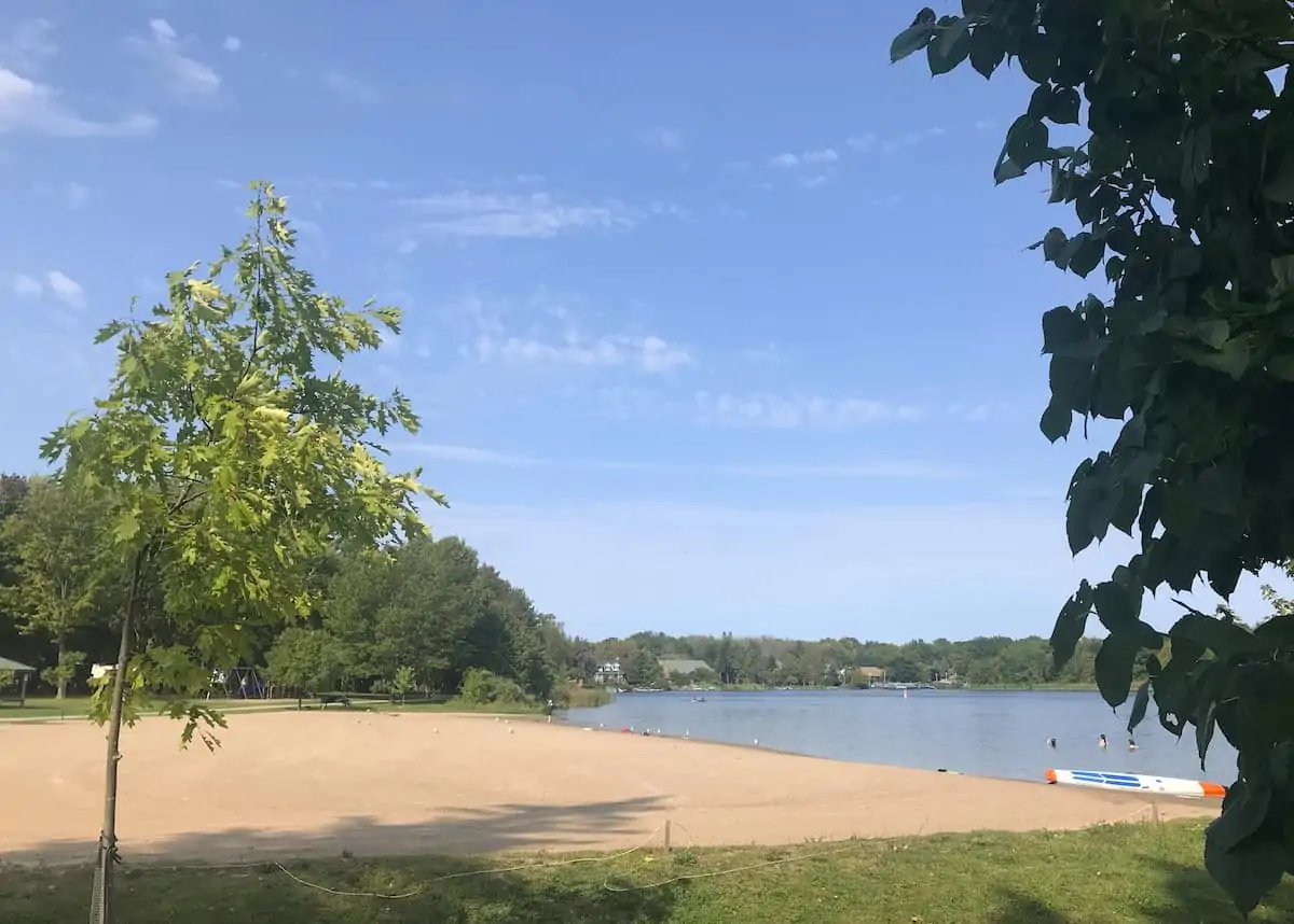 Sandy beach at Lakefield Beach Ontario.