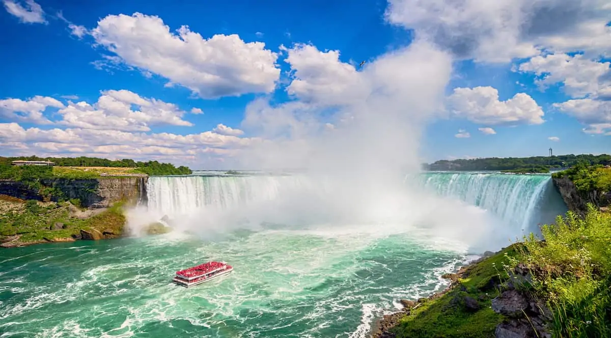 Aerial view of Niagara Falls, Canada.