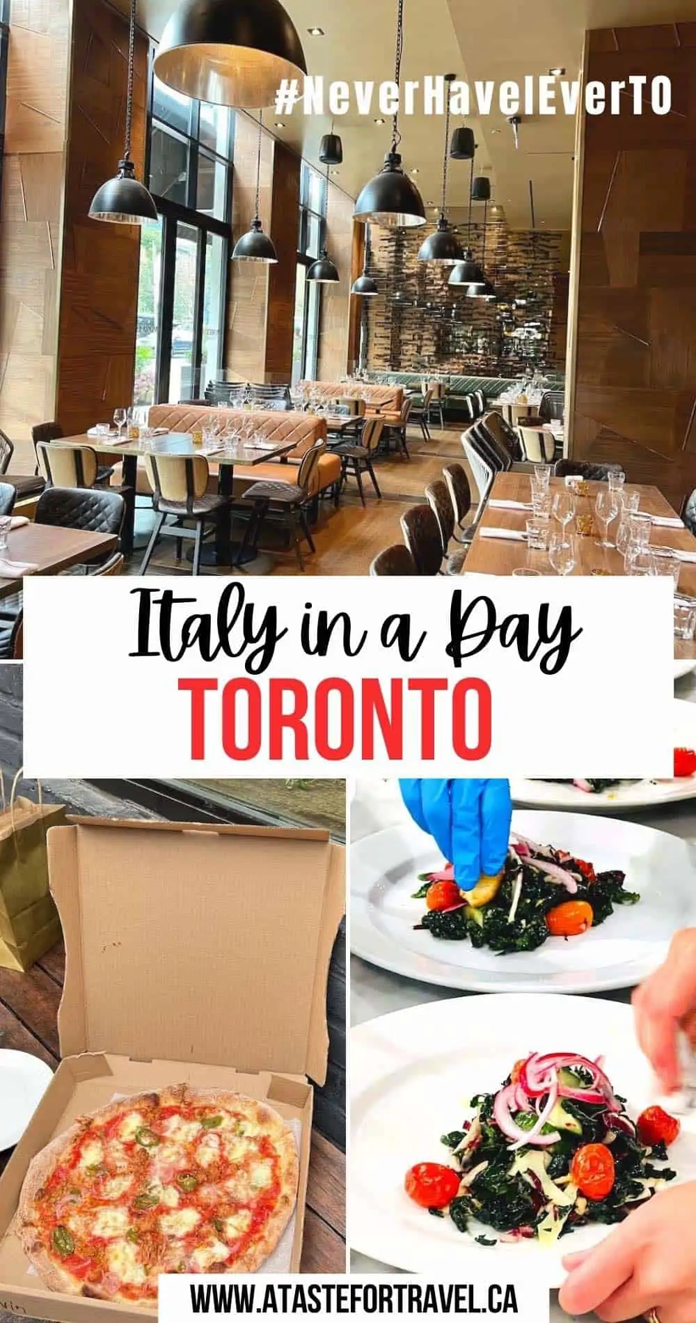 Collage of Italian food in Toronto for Pinterest. 