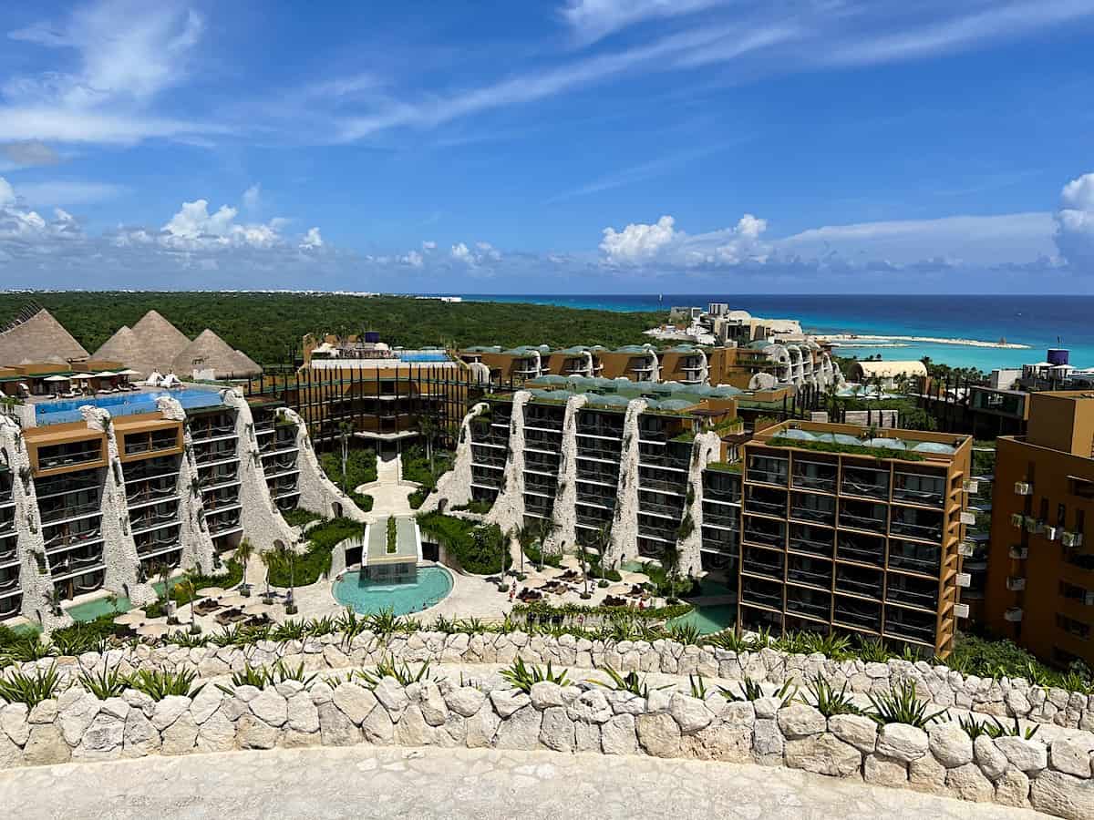 View of Hotel Arte with Playa del Carmen in the distance.