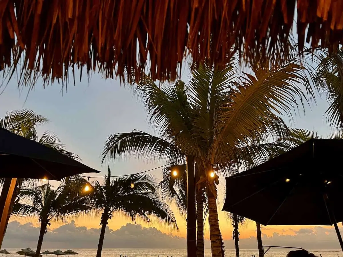 View of sunset at Cañabrava in Puerto Escondido.