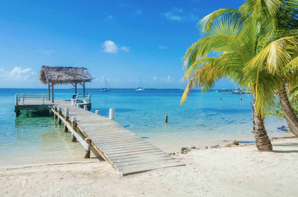 View of South Water Caye in Belize.
