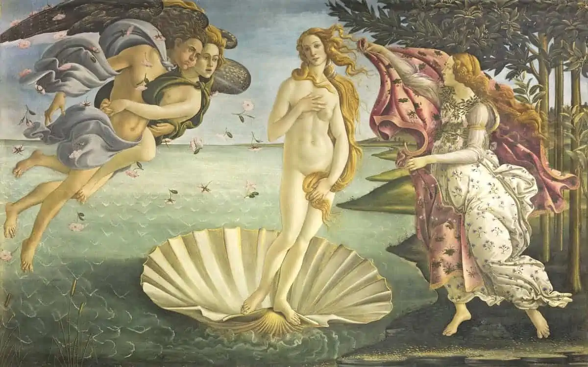 Birth of Venus Painting Sandro Botticelli.