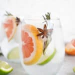 Close-up of two glasses of Spanish Gin and Tonic.