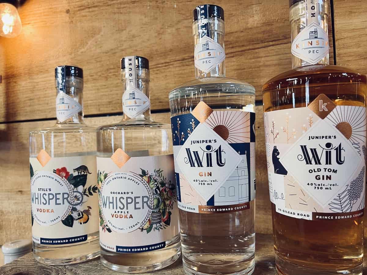 Kinsip House of Fine Spirits gin and vodka.