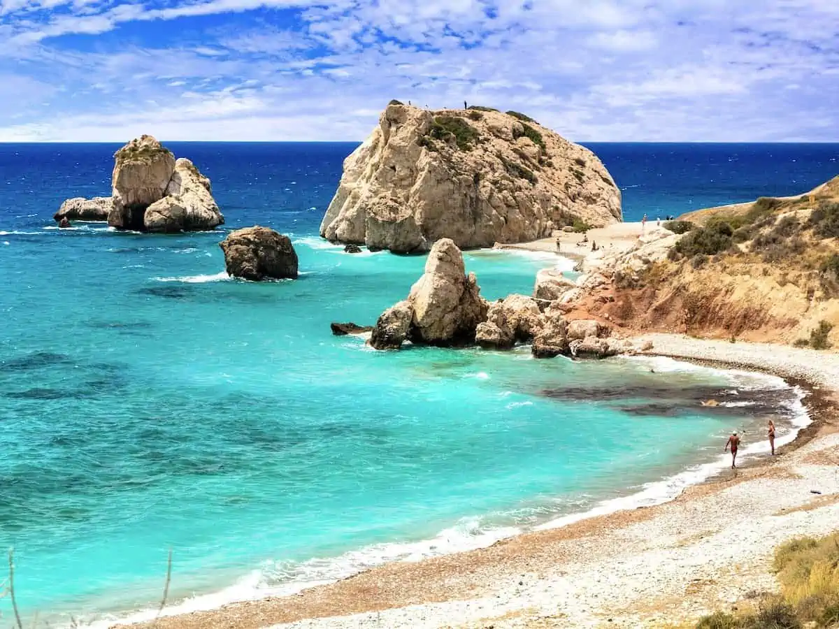 Petra tou Romiou beach in Cyprus.