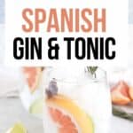 Collage of two glasses of Spanish gin and tonic.