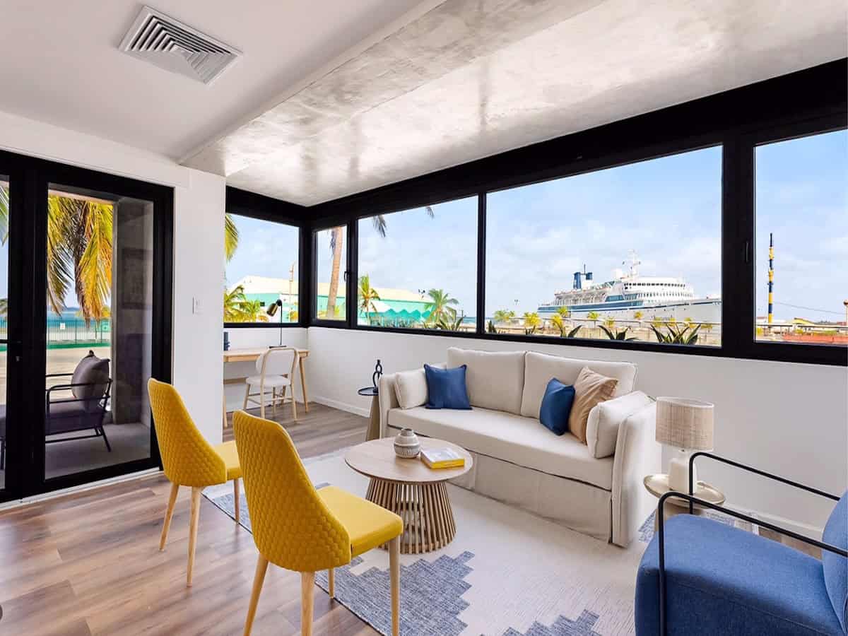 Contemporary decor at Bodegas Papiamento Aruba.