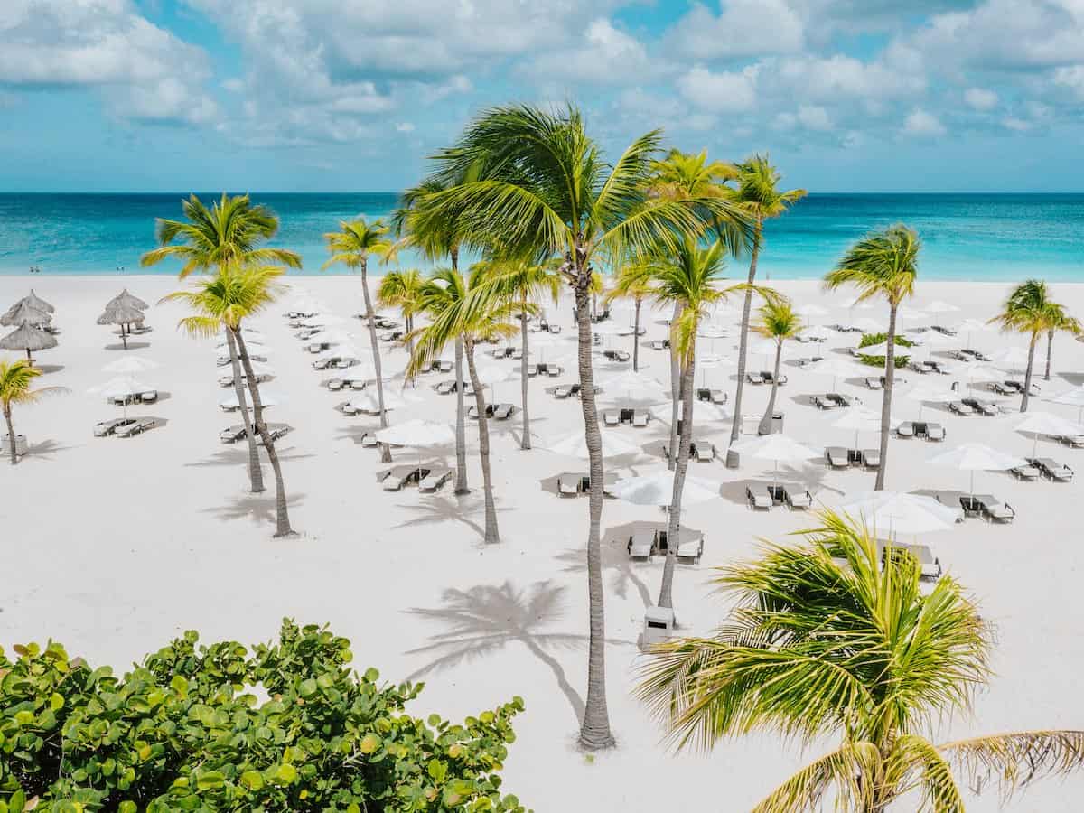 Beach at Bucuti & Tara Beach Resort in Aruba.