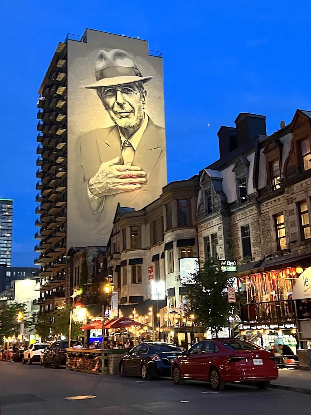 Mural of Leonard Cohen in downtown Montreal.