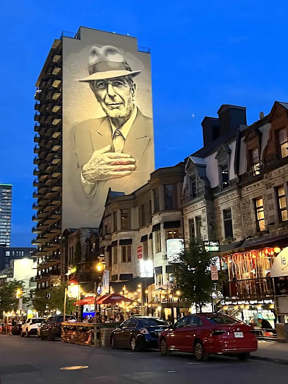 Mural of Leonard Cohen in downtown Montreal.