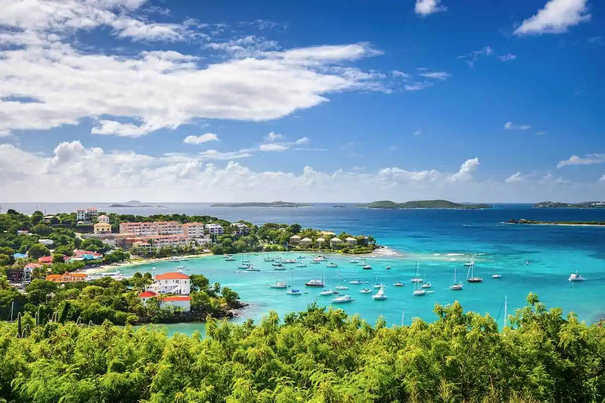 View of Cruz Bay, St John, United States Virgin Islands.