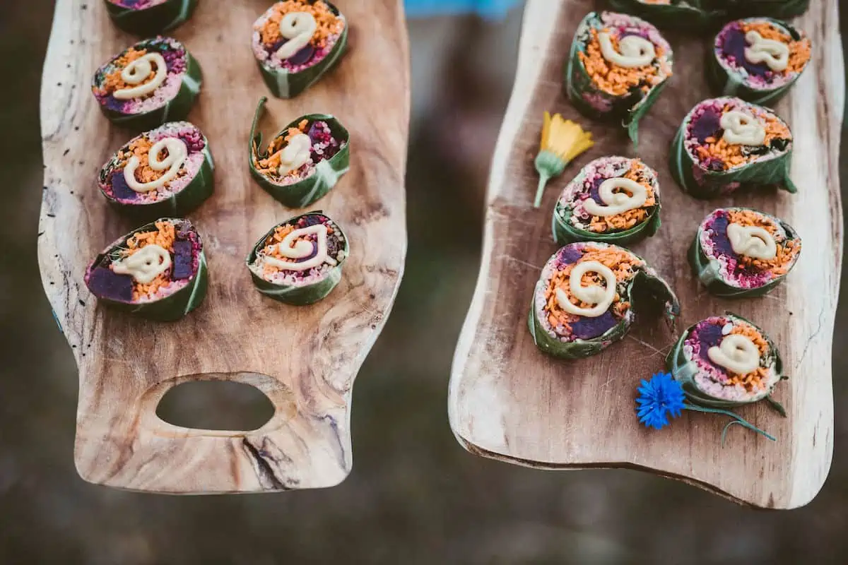 Green Mo' Wrap with collard leaves.